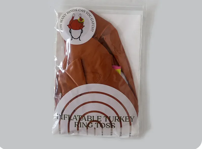 New Arrival Pvc Inflatable Christmas Decoration Grilled Chicken Leg Throwing Ring With 3 Ring