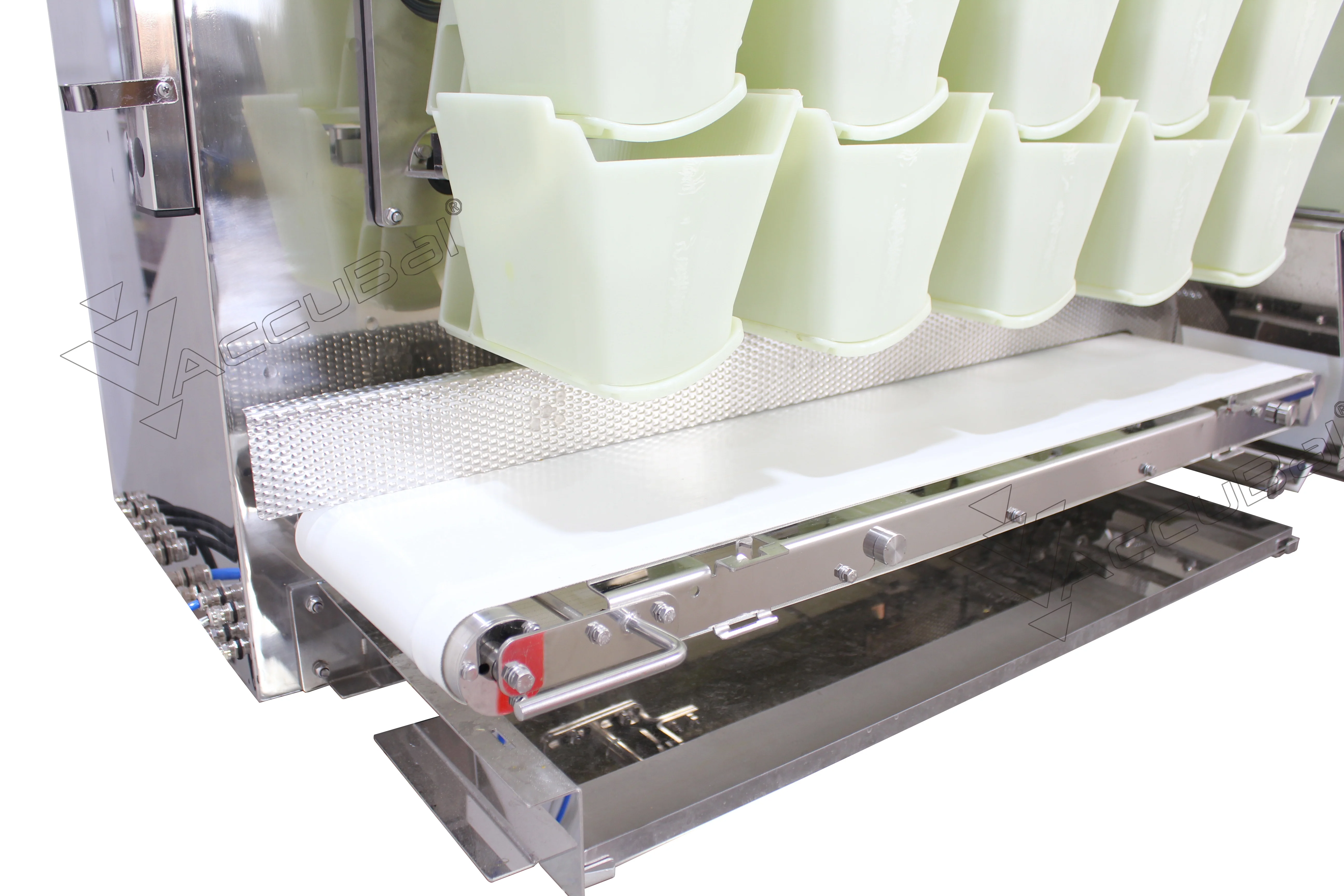 conveyor belt feeding weighing and packaging machine for fresh meat, frozen shrimp, rice