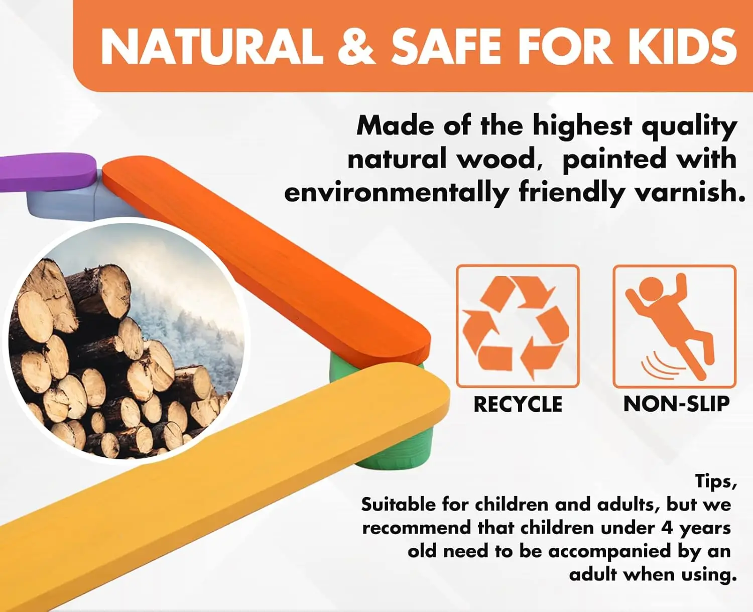 Have fun Montessori Stepping Stones Home Gym toys Kids Balance Board Toddler Playground Balance Beams for cooperation ability