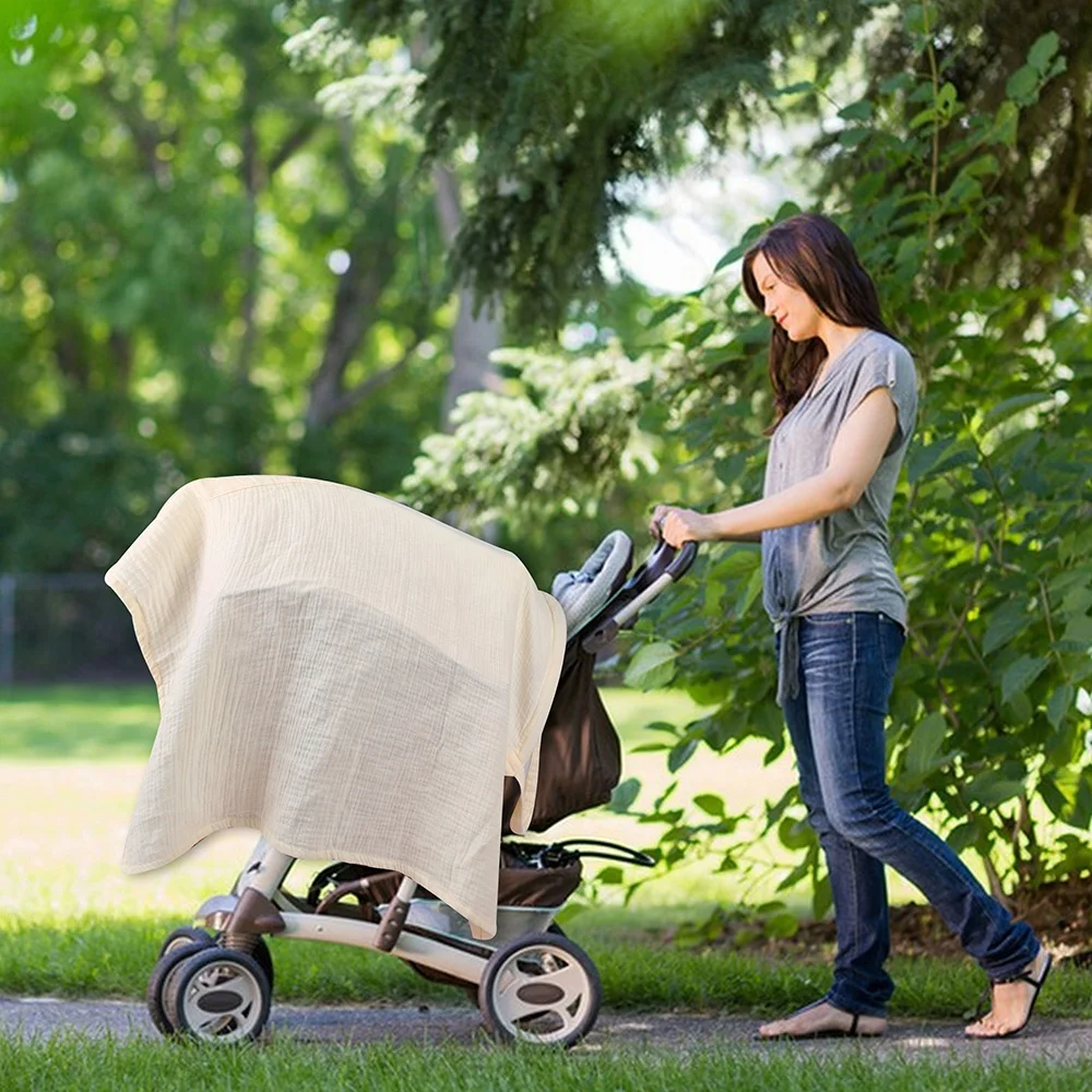 Customized design multiple use adjustable two-layer gauze muslin nursing cover for breastfeeding