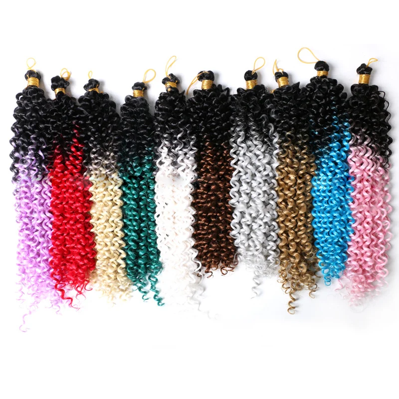 
14 Inch 5 Packs Ombre Brown Water Wave Crochet Braids for Passion Twist Crochet Hair Passion Twist Braiding Hair Extensions 