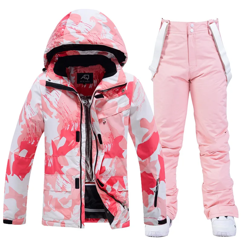 2022 Ski Suit Women Overalls Outdoor Snowboard Jacket Thickened Warm Skiing Set Windproof Waterproof Winter Clothing Snow Pants