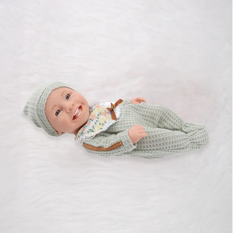 New Year Gift Simulation Baby Doll Full Body Silicone 12inch smile Vinyl Custom  mini silicone reborn doll