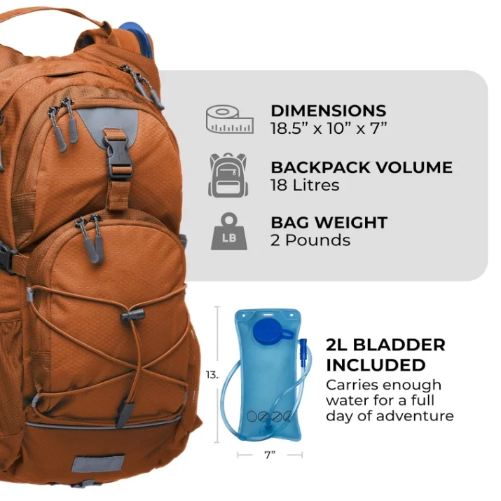 Custom Quanzhou Orange Hydration Backpack For Hiking Running Cycling Biking Hydration