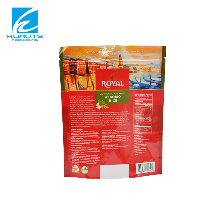 food safty grade 5kg plastic stand up nylon bag with zip for Thailand rice