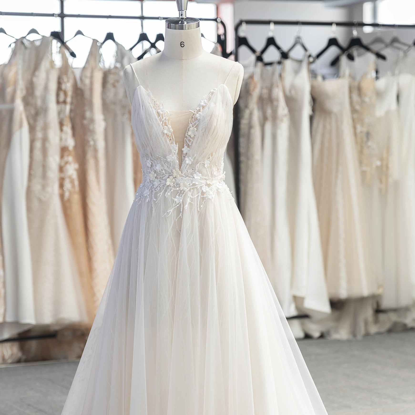 2023 French Style Princess Style Beautifully 3d Lace Wedding Dress