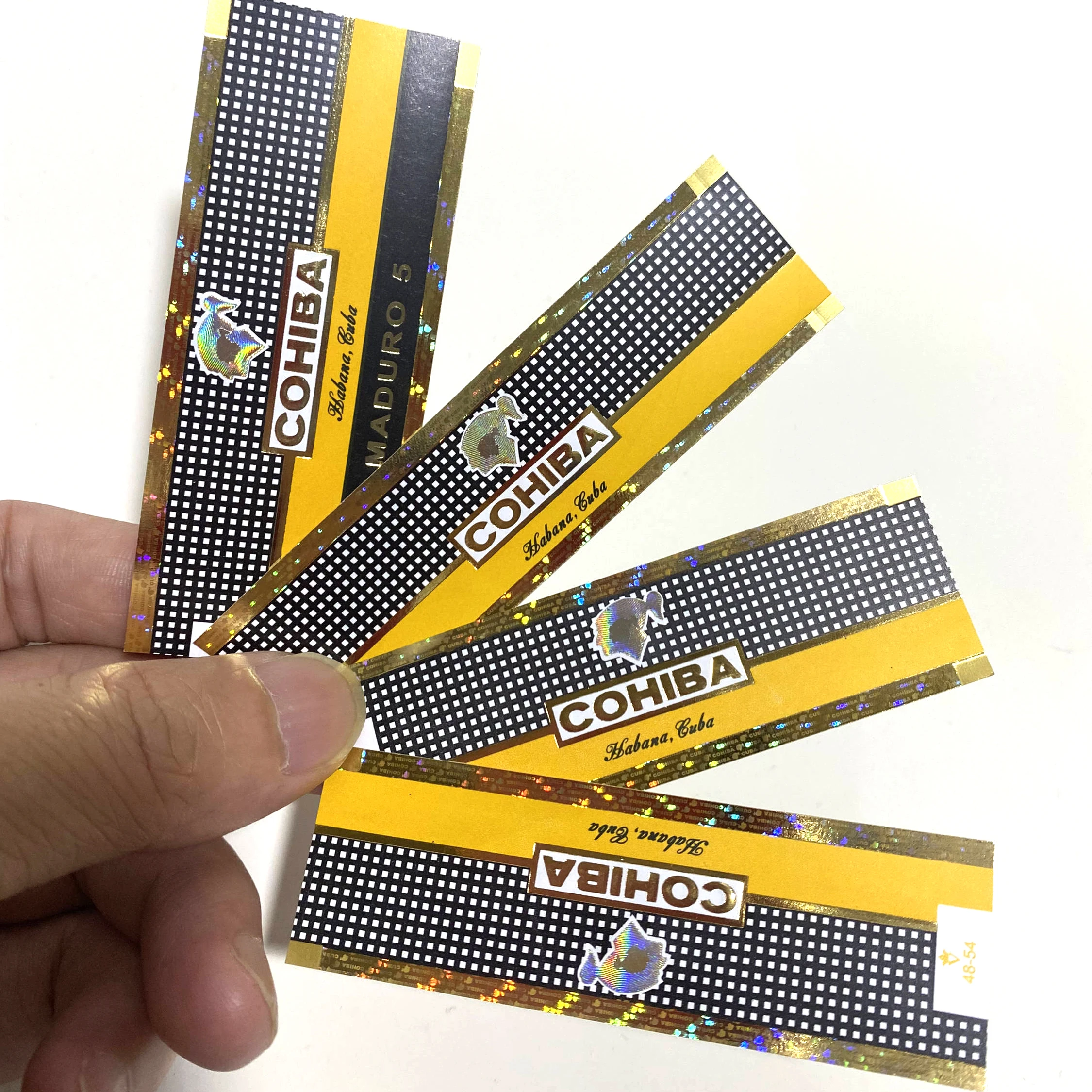 Custom Embossed Gold Foil Cigar Band Wrapper Sticker