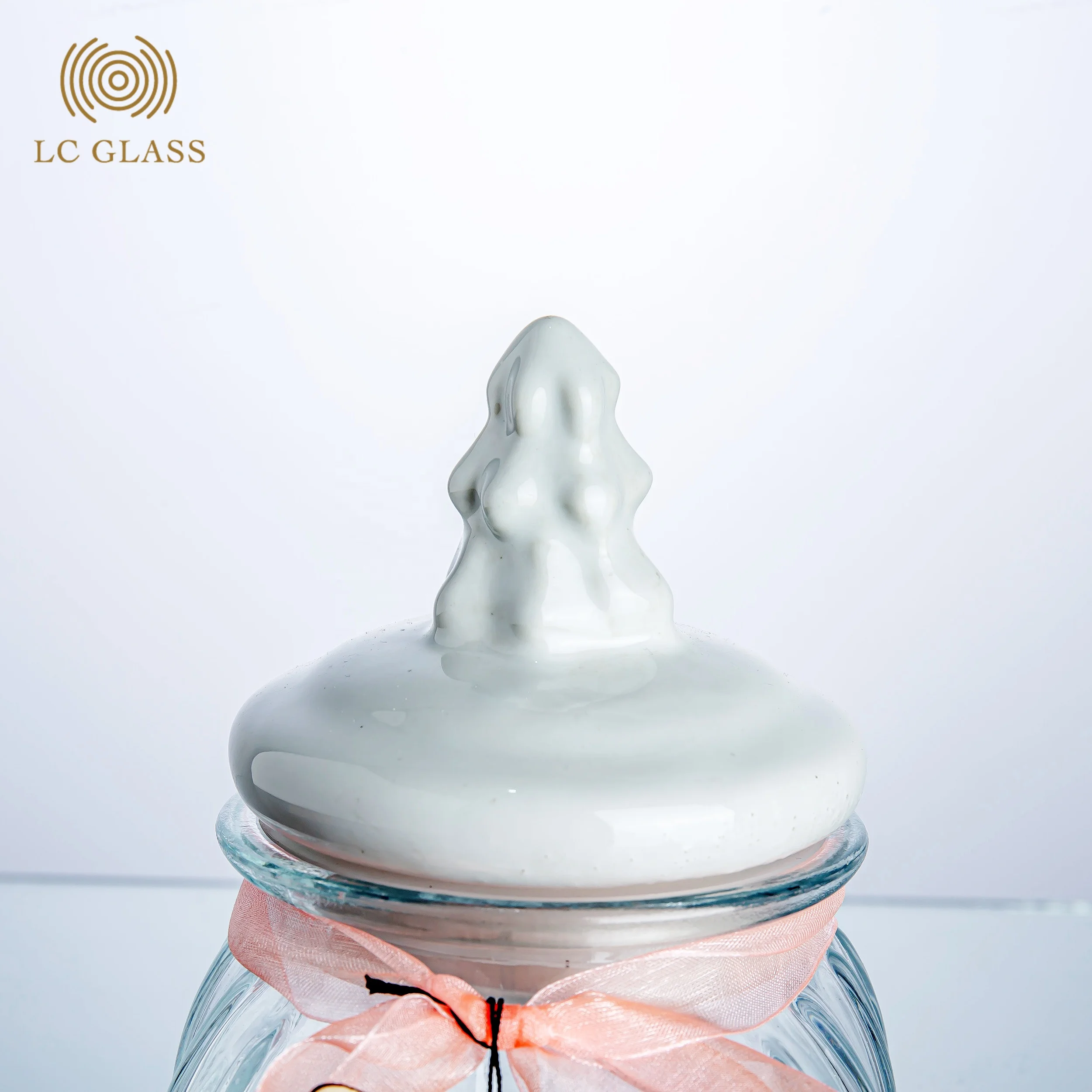 wholesale different sizes glass storage jar with ceramic lid &cookie  glass storage container for home kitchen