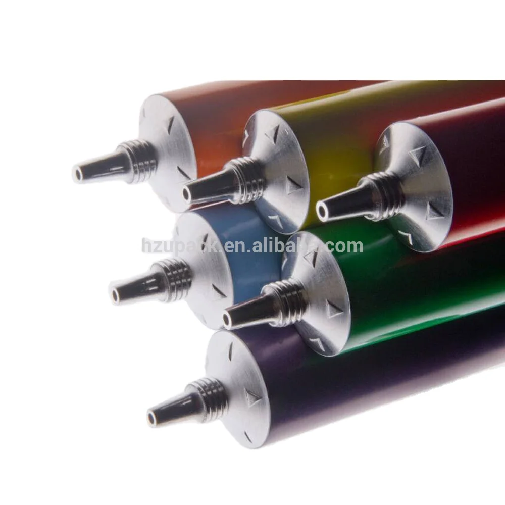 Needle nose super glue tube with Warning sign for blind aluminium collapsible tube ISO9001