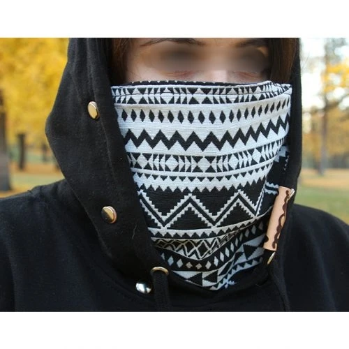 Factory custom oversized hoodie patchwork color block hoodies face cover custom ninja hoodie for men