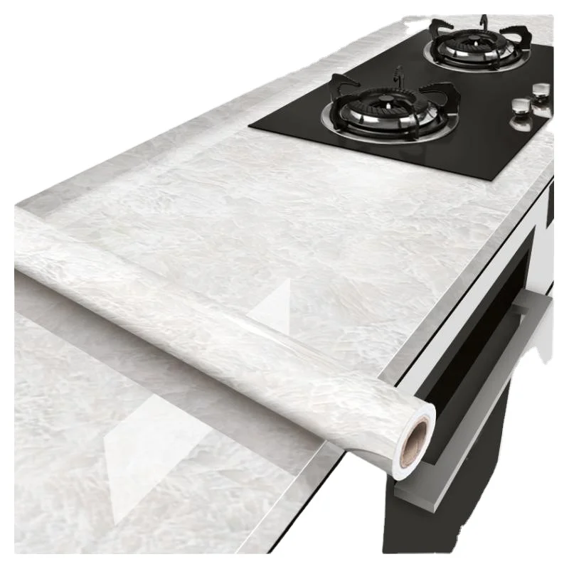 Marble heat resistance self adhesive PVC oil proof waterproof other wallpaper for kitchen furniture cabinet vinyl wrap stickers