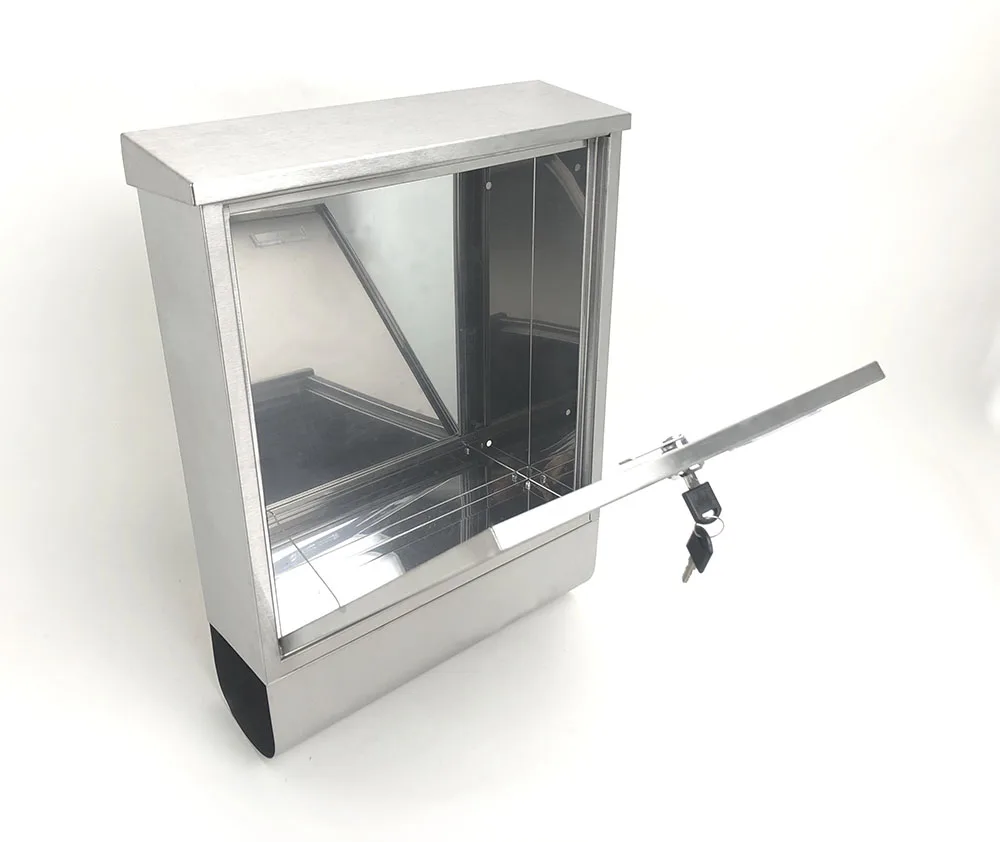 Satin Newspaper Flip Mailbox Stainless Steel With Keys Sheet Metal Household Wall Mounted Post Letter Box Postal Mailing Cabinet