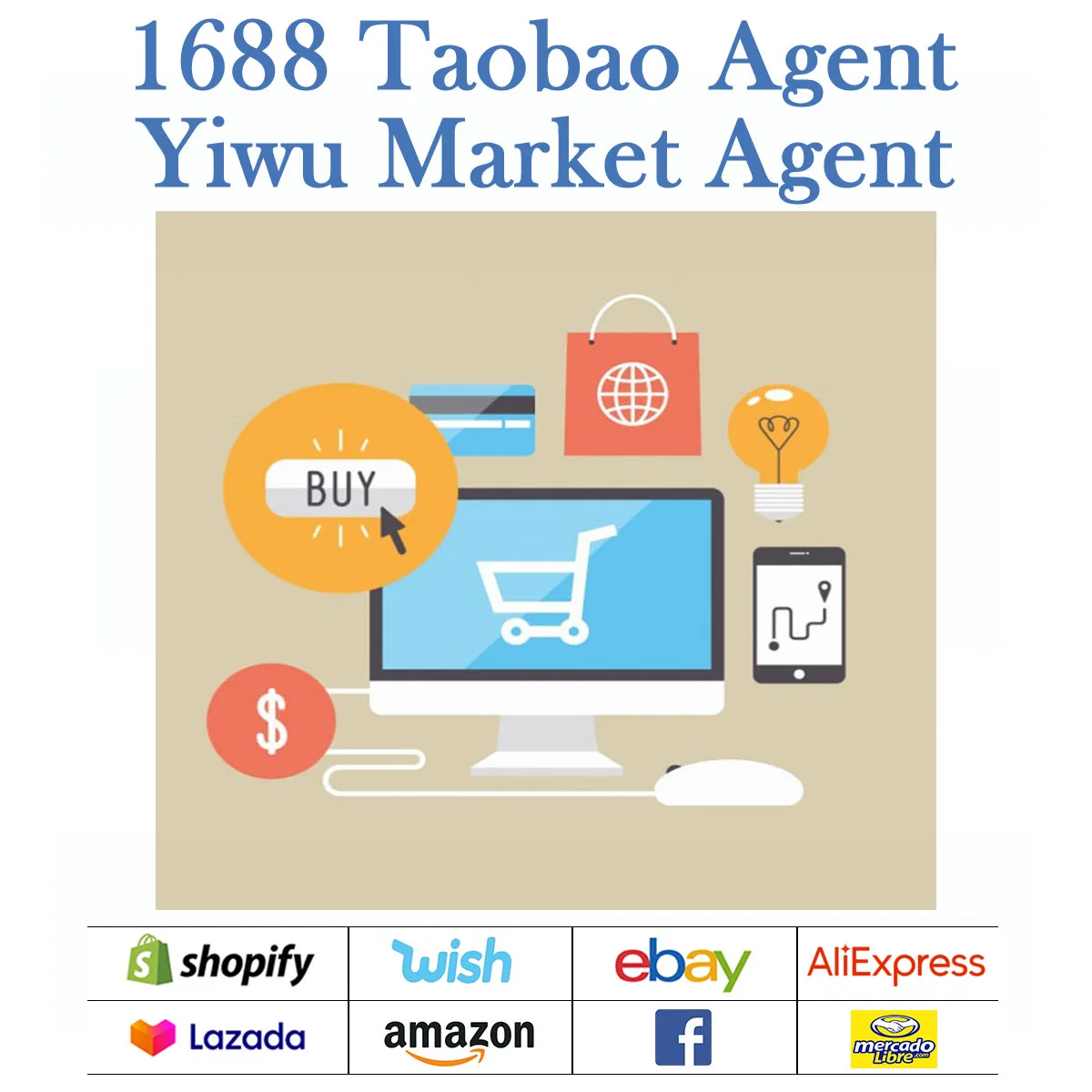 1688 Tmall Taobao, покупки, агент рынка ИУ со складным обслуживанием