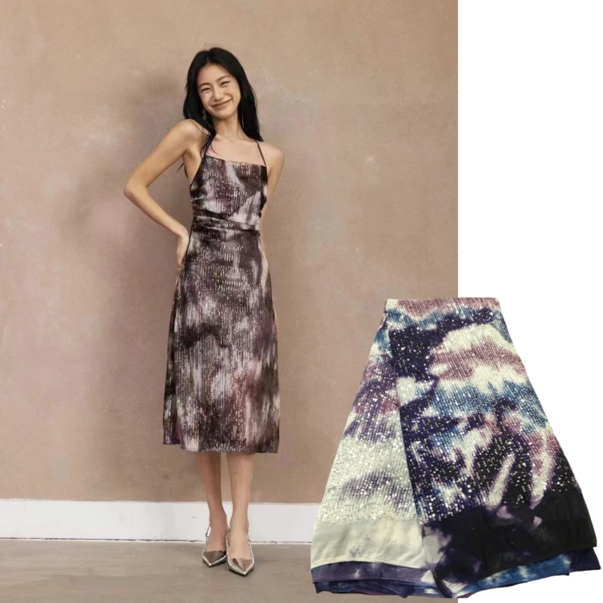 3813 French Sequined Lace Fabric 2024 Bride Material Rendering High Quality Nigeria Luxury for Women Wedding Dress