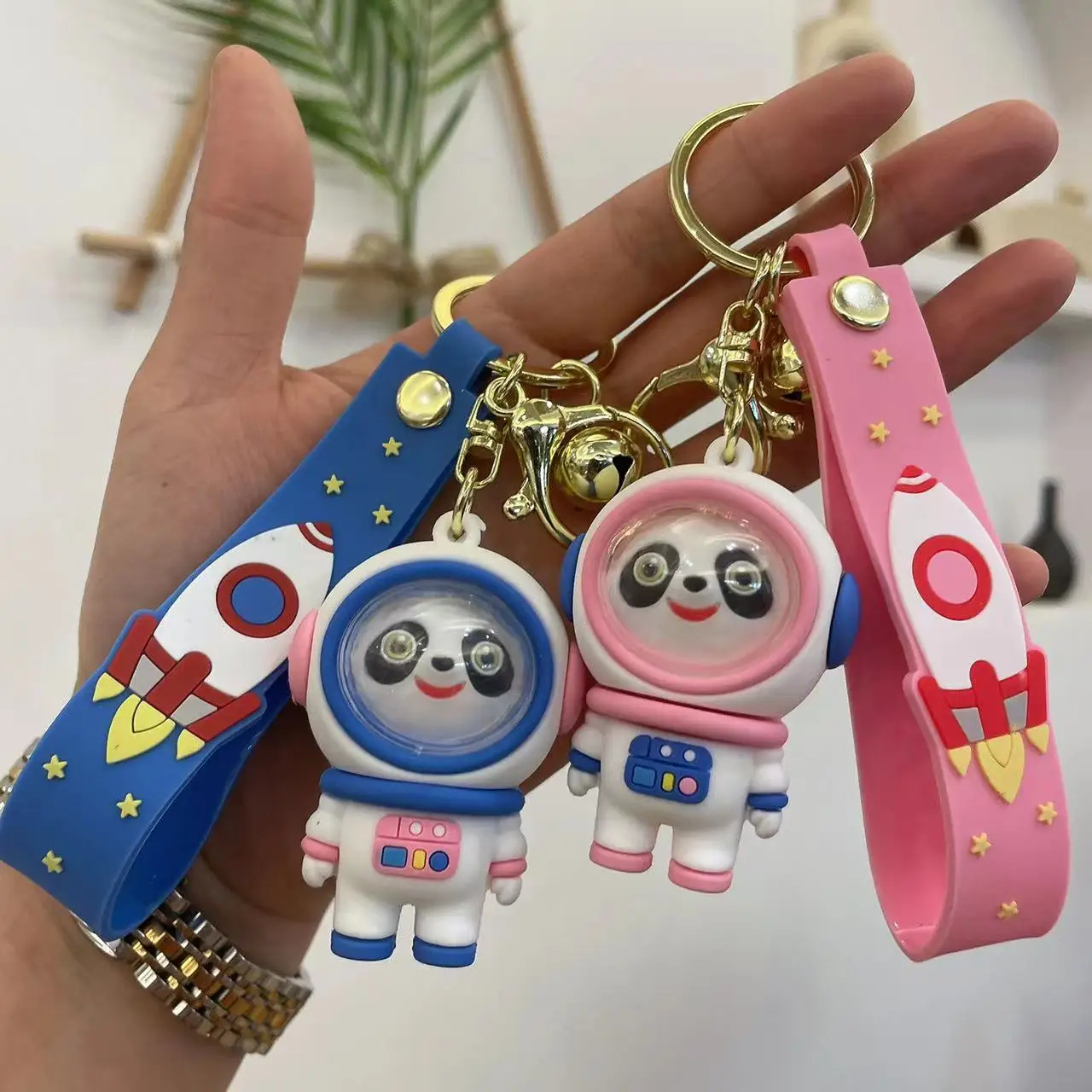 Creative Personalized Silicone Keychain Cute Cartoon Space Animal Doll Bag Pendant Key Chains