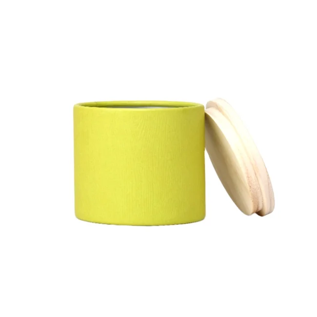 Factory Hemp Essential Oil/Candle/Cosmetic/Bottle Cardboard Color Round  Tube Custom Candle Jar with Lid and Gift Box