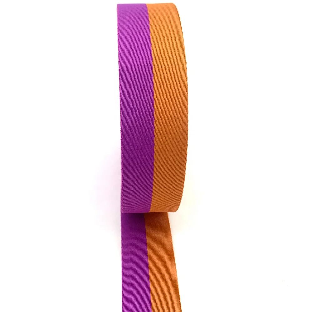 Guangdong suppliers offer 3.8cm mix two colors polyester striped webbing