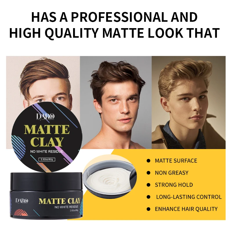 Professional Men Hair Styling Mud Products Manufacturer Private Label Oem Matte Finish Organic Hair Clay for Men