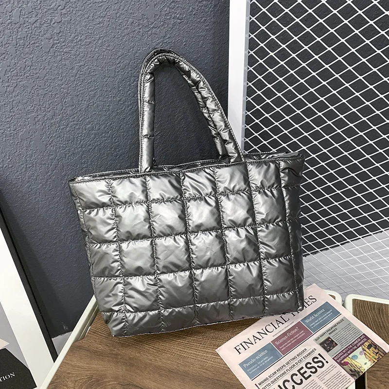 Hot Sales Wholesale Waterproof Nylon Cotton Quilted Puffer Bag tote handbags for women 2021 cheap handbags online ladies