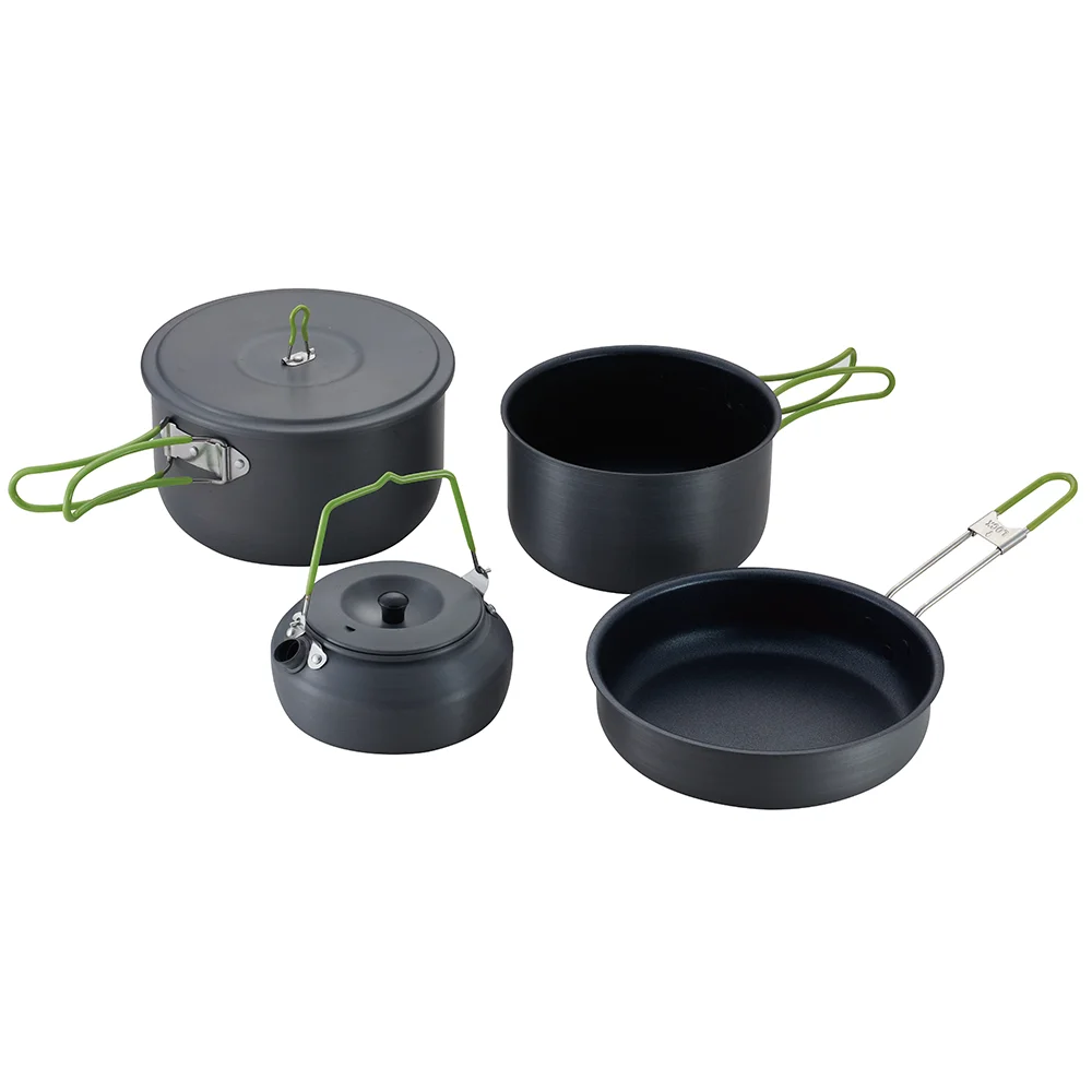 China Supply 3 persons Hiking Backpacking Non Stick Portable Outdoor Camping Cookware Set