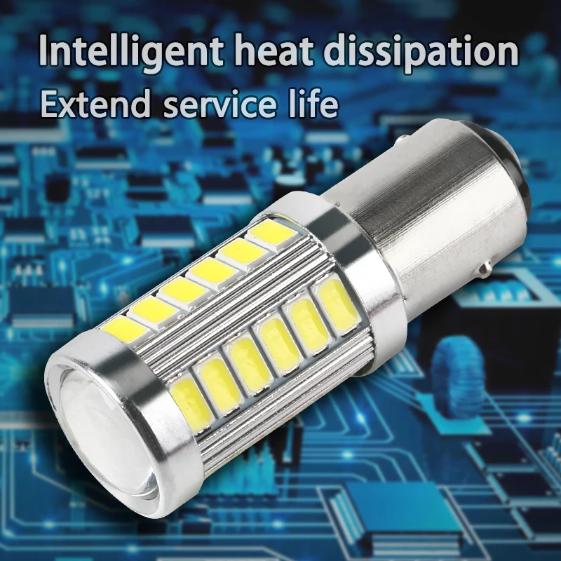 PUERXIN DC12V Turn Signal Light Reserve Light S25 1156 1157 33SMD CanBus 5630 5730 LED Lamp Auto Car Tail Bulb Brake Lights