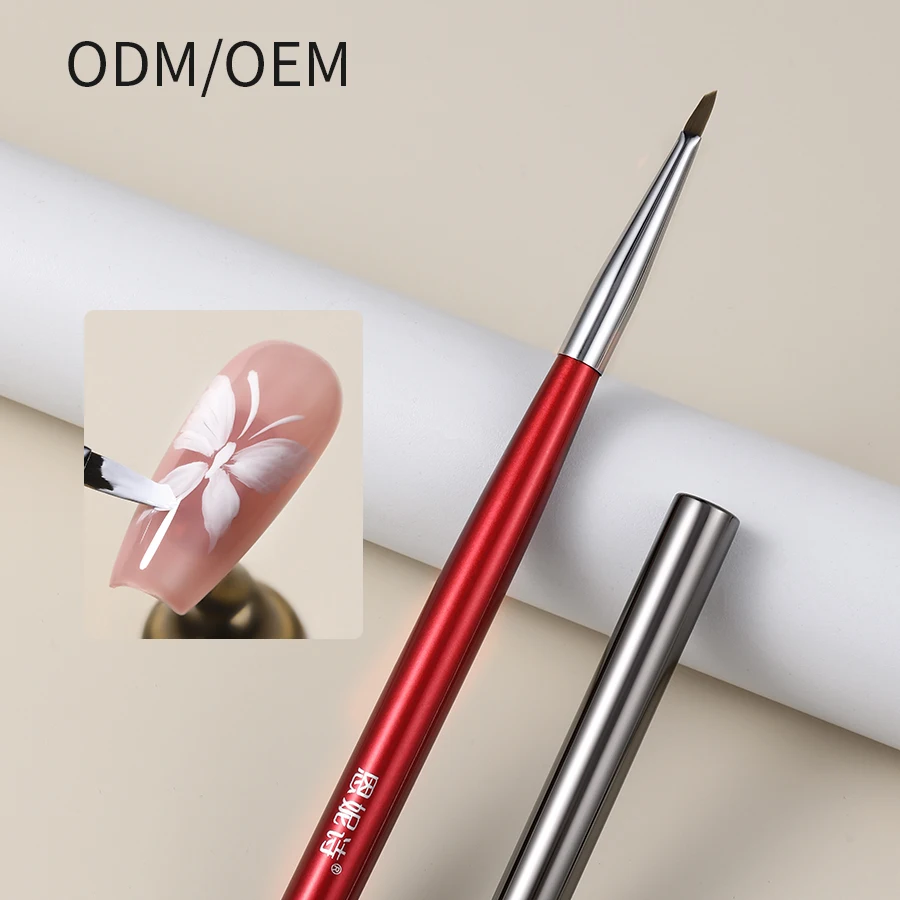 Customized Logo ANNIES Butterfly Triangle Flowers Nails Brush Painting Professional Nail Drawing Brushes