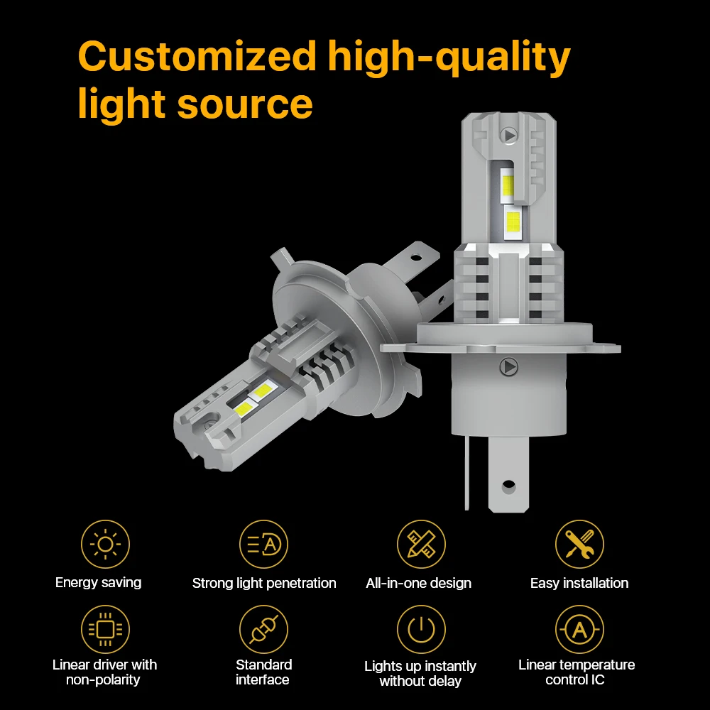 Wholesale High Brightness DC12V Led Headlight Bulb H1 H3 H4 H7 H11 White 80W Led Car Lamp