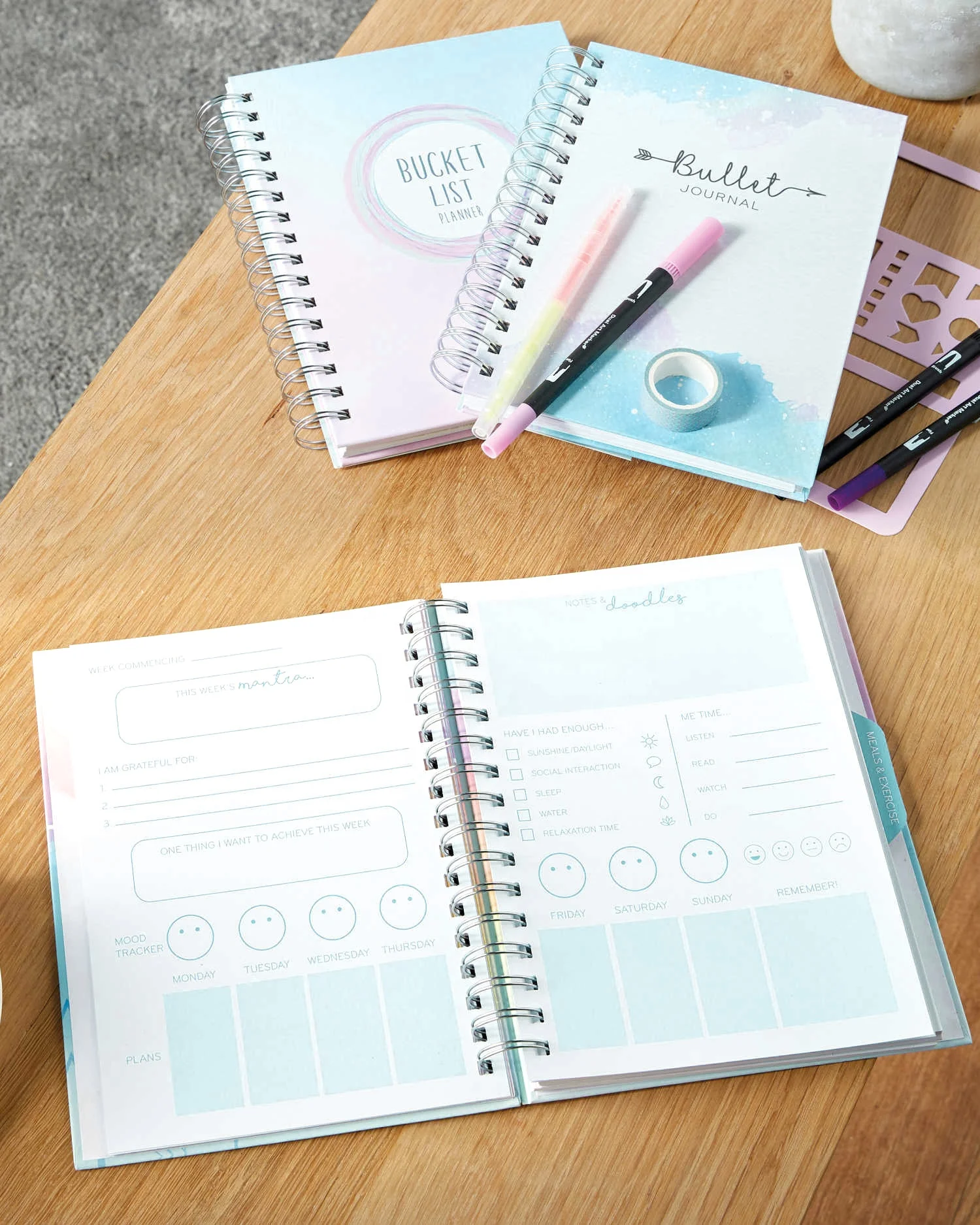 Wholesale 2024 new design A5 spiral weekly wellness planner