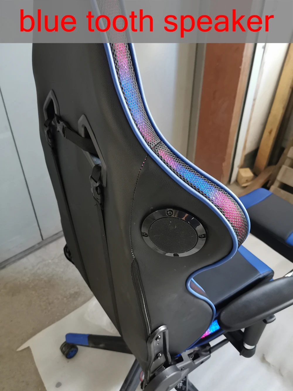 luxury E-Sports Ergonomic High Back LED Light Video Adult Lumbar Support Gaming Chair with blue tooth speaker