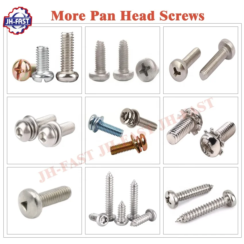 Custom Hex Socket Button Head Slotted Pan Head Screws With Washer Torx Cross Recessed Phillips Pan Head Machine Screw
