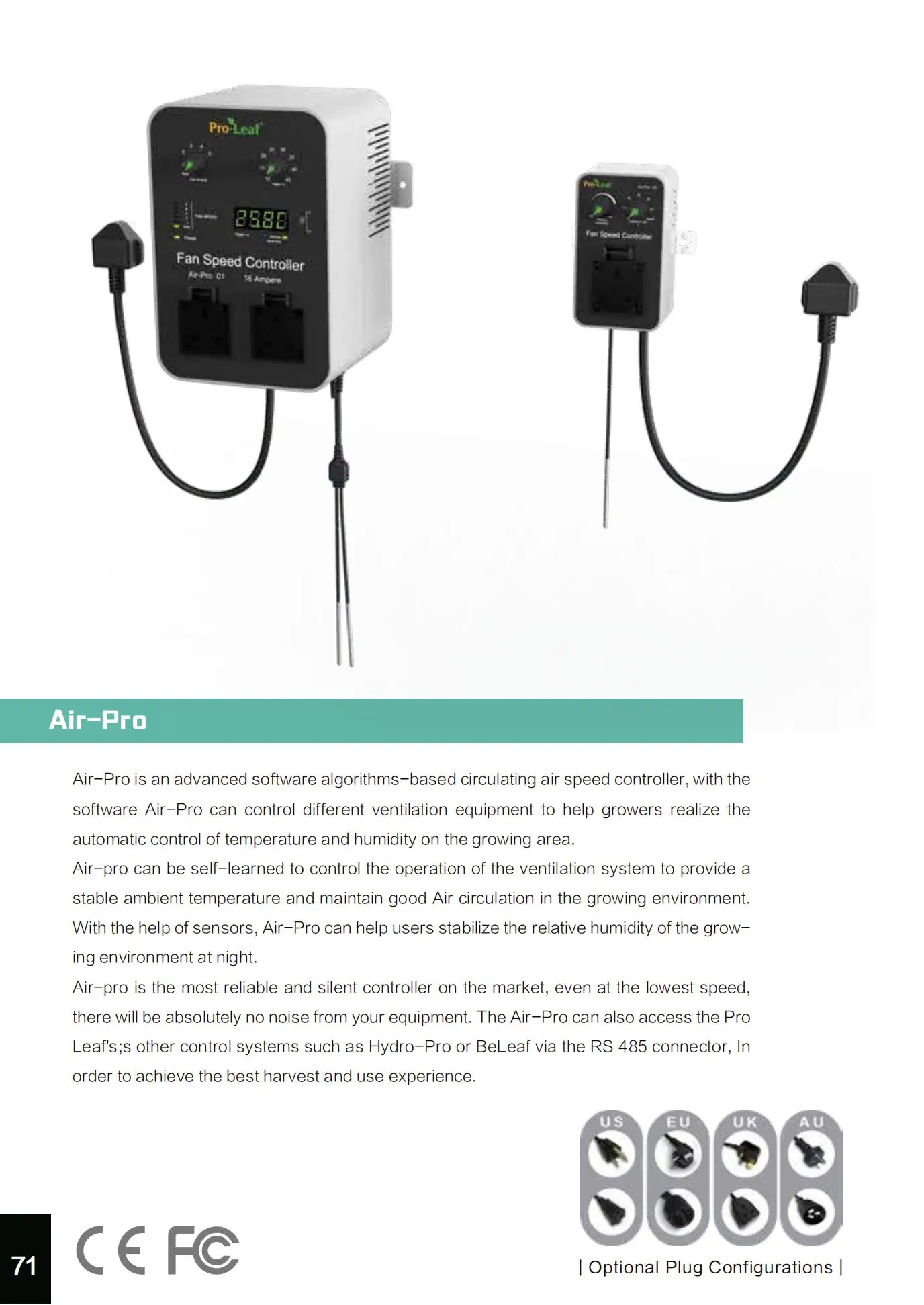 Pro-leaf temperature control speed fan controller