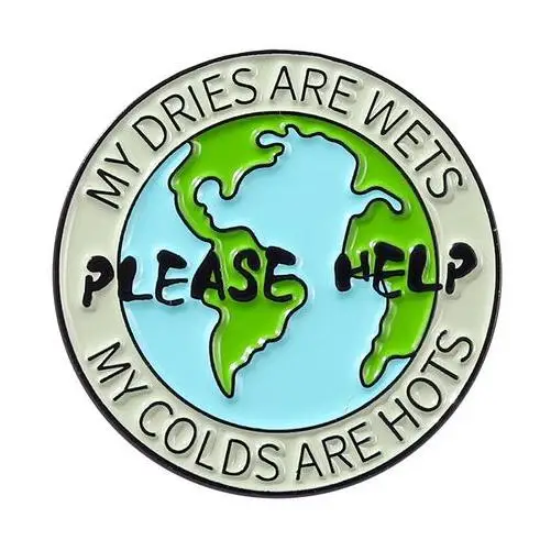 High Quality Wholesale Green Enamel Pins Love the Earth Save the Planet Cartoon Earth Series Diy Metal Pin Badge