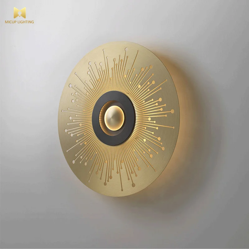 Scandinavian Modern Indoor Home Staircase Bracket Classical Bedroom Light Brass Decorative LED Wall Lights
