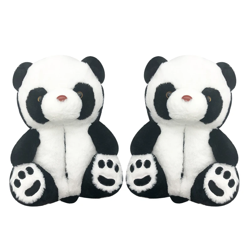 
Hot sale New design Panda teddy bear slippers women plush teddy bear slippers 