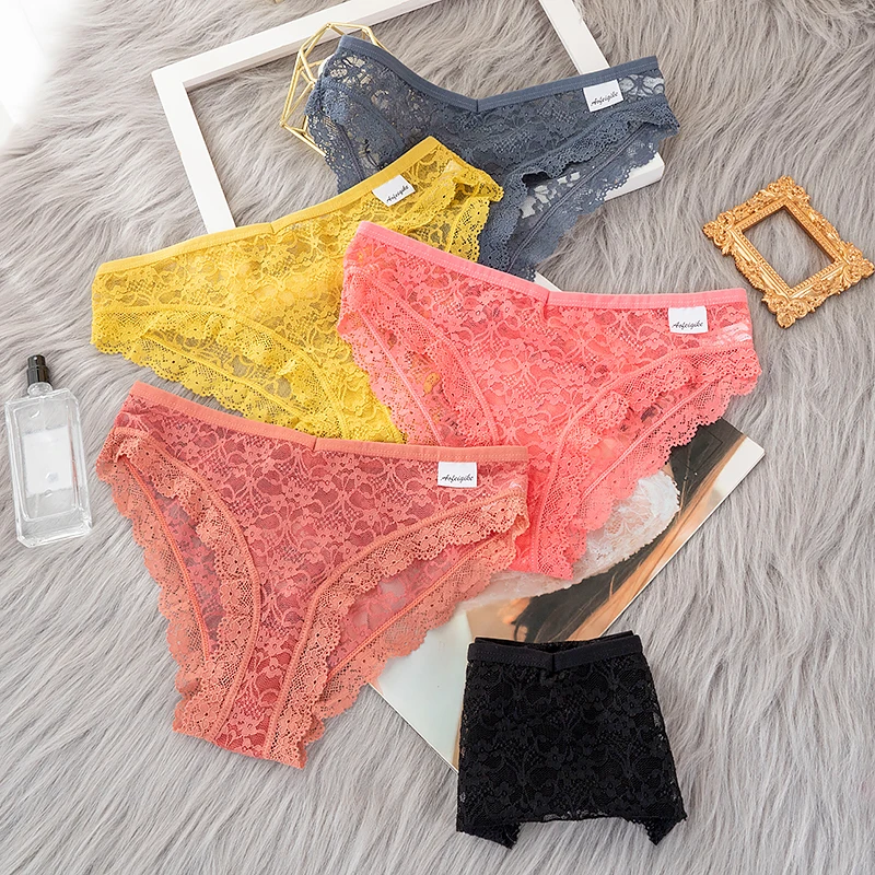 Hot Selling Ladies Full Back Hipster Panties Seamless Transparent Back Fabric Large Size Lace Underwear Plain Dyed Logo Crotch