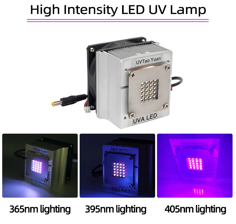 UVA LED Chip 365nm 50W Fast Curing Glue Ink Resin Module Catalytic Chlorination Experimental LED Light Uv COB LED Lamp