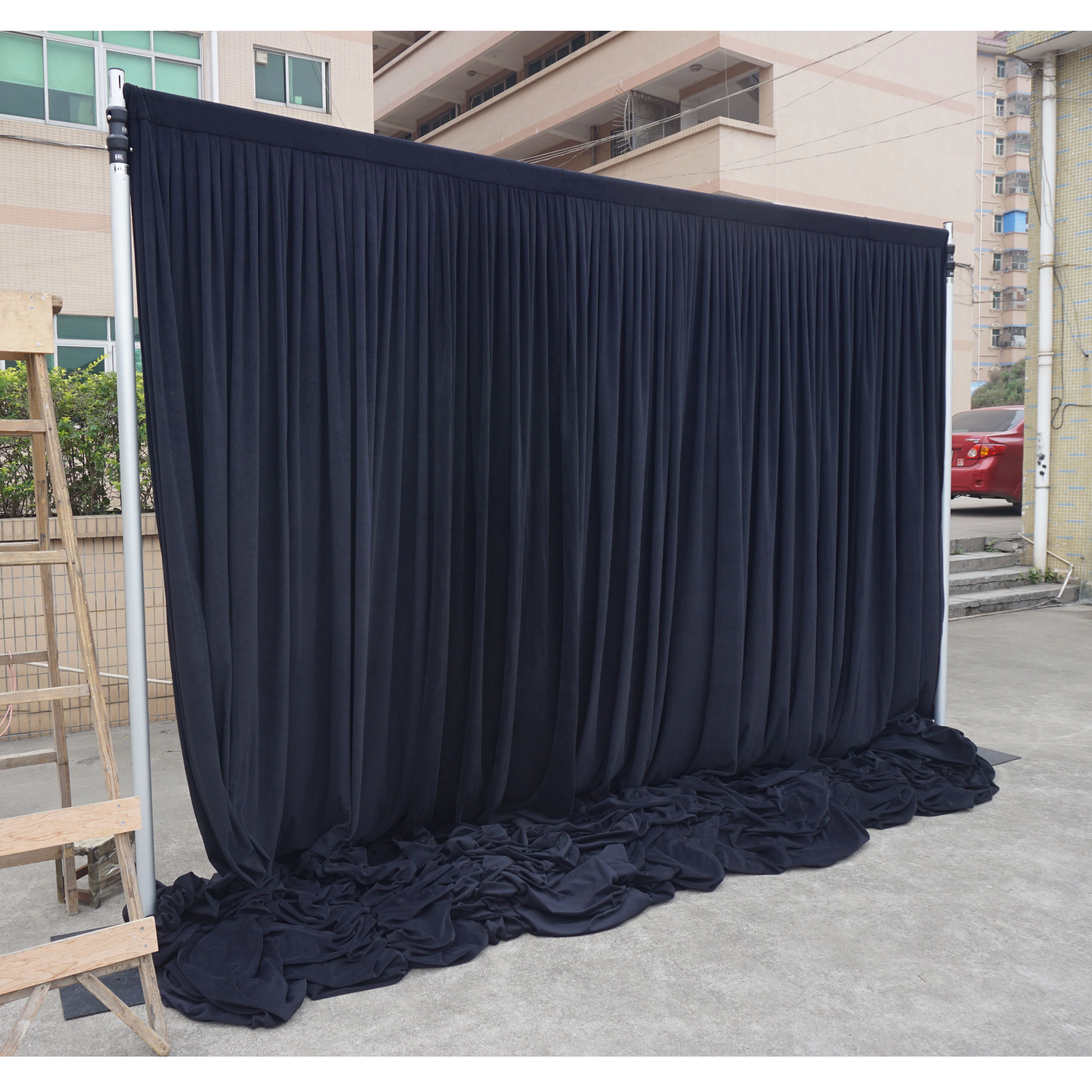 Aluminum telescopic wedding backdrop pipe and drape and draping fabric for weddings