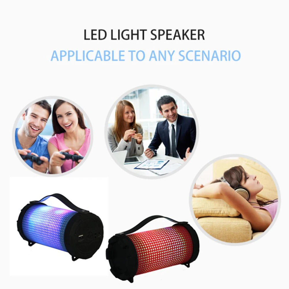 CMiK mk3000 Portable Subwoofers MP3 Wireless Stereo fm radio bt Led Light Microphone Audio Outdoor Speaker