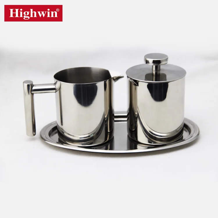 Stainless Steel 304 Sugar & Milk Pot Coffee Shop Restaurant High Tea Sugar and Milk Pot