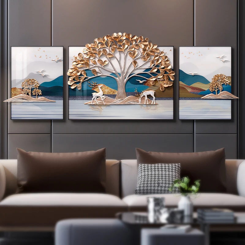 Tree Of Life Custom Handmade Art Oil Abstract Decorative Wall Luxury 3D Painting For Living Roon Wall