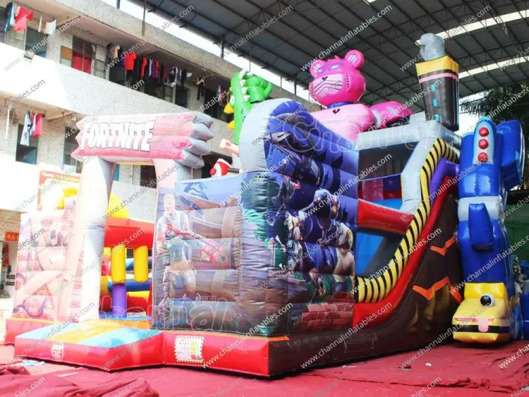 Commercial Jumper Castle Bounce  Inflatable Trampoline Race Car Customize Karts Inflatable Slide