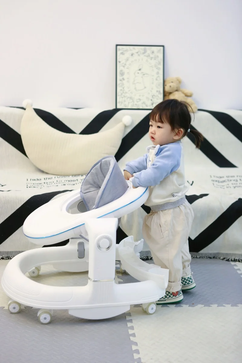 Children Adjustable Foldable Push Baby Bouncer Wheels Jumper Activity Toys Baby Walker with Wheels and Music and lights