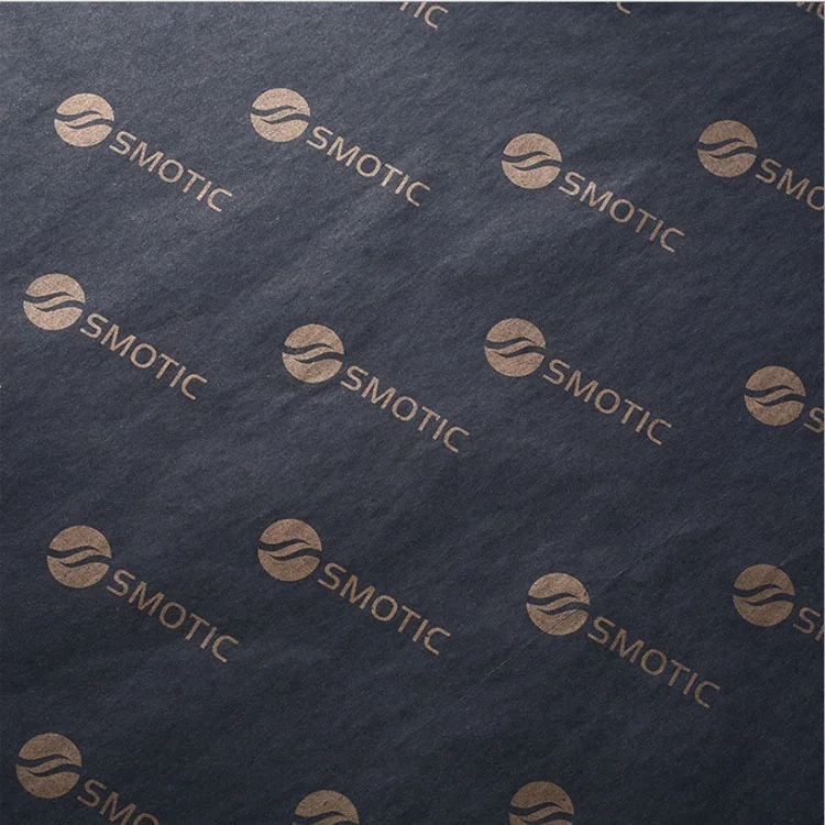 Customized printing logo eco friendly gift packaging black tissue wrapping paper