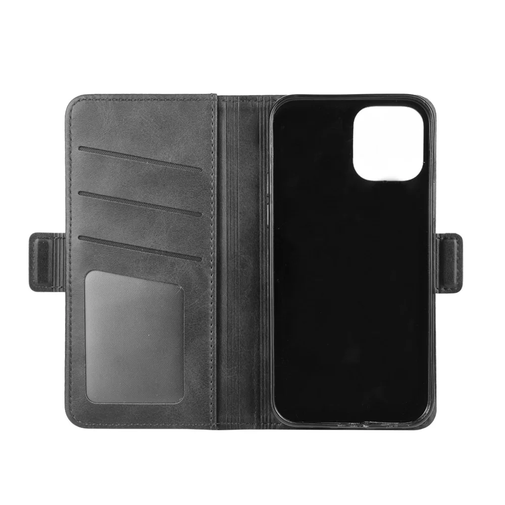 Double Buckle Side Suction Magnetic Leather Phone Case For Iphone 12 Pro Max