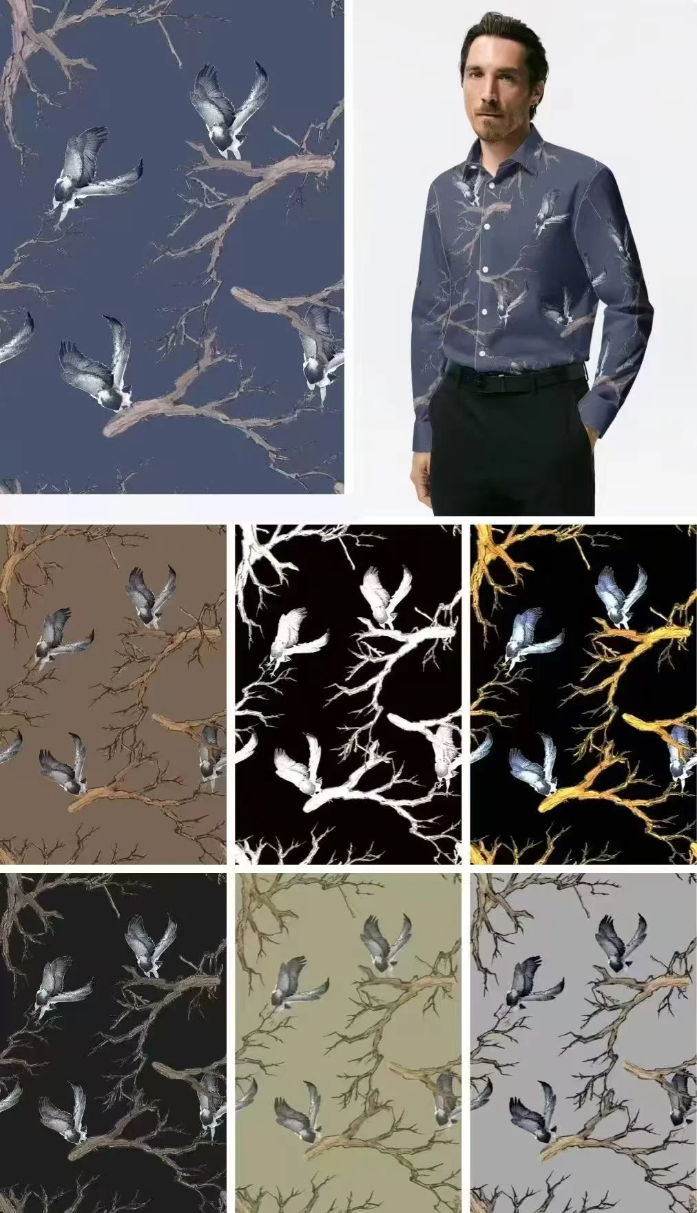 Wholesale Mens Stylish Rose Floral Printed Slim Fit Casual Long Sleeve Button Up Shirt For Men