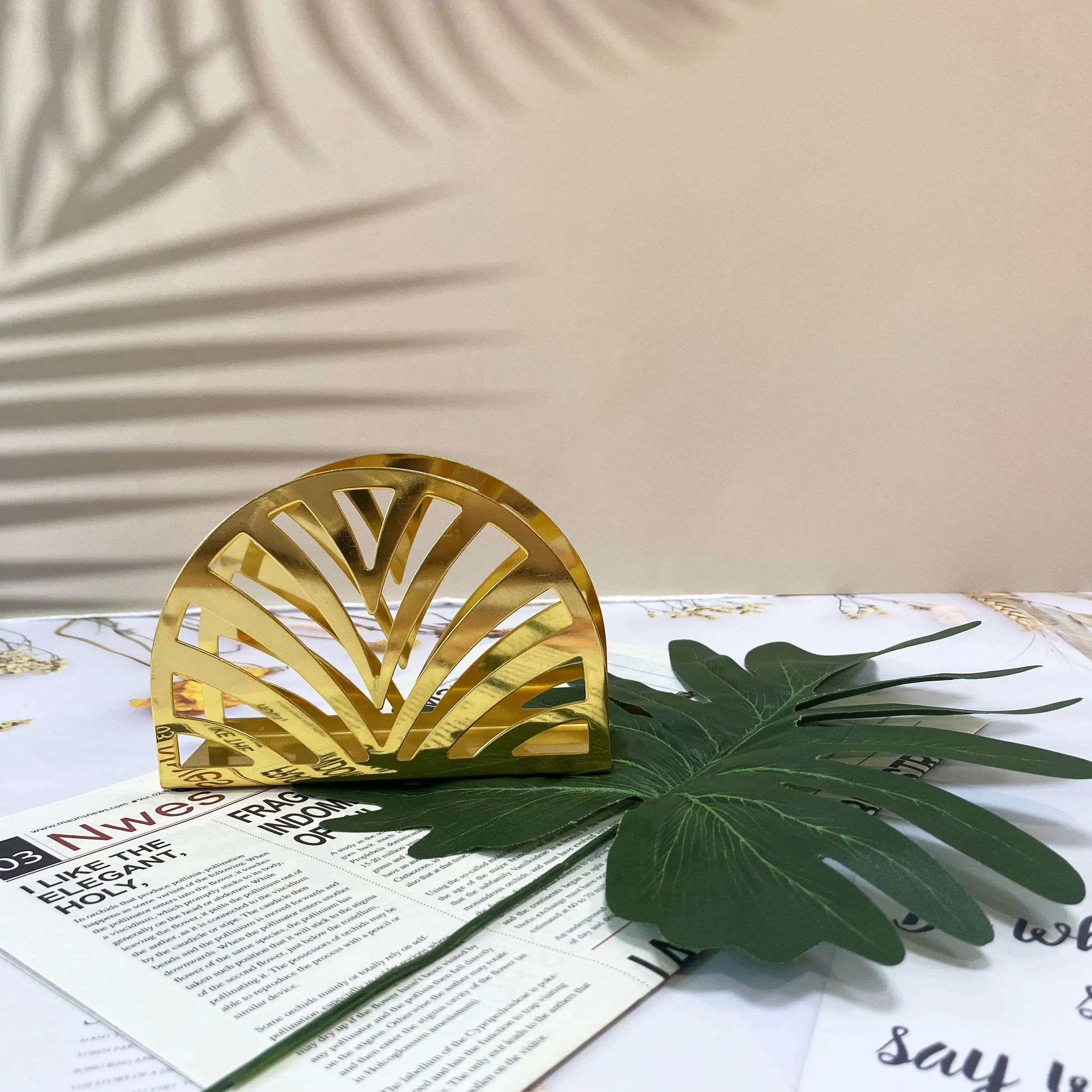 Fashion design napkin holder for table, new napkin organizer modern freestanding upright napkin stand for kitchen restaurant