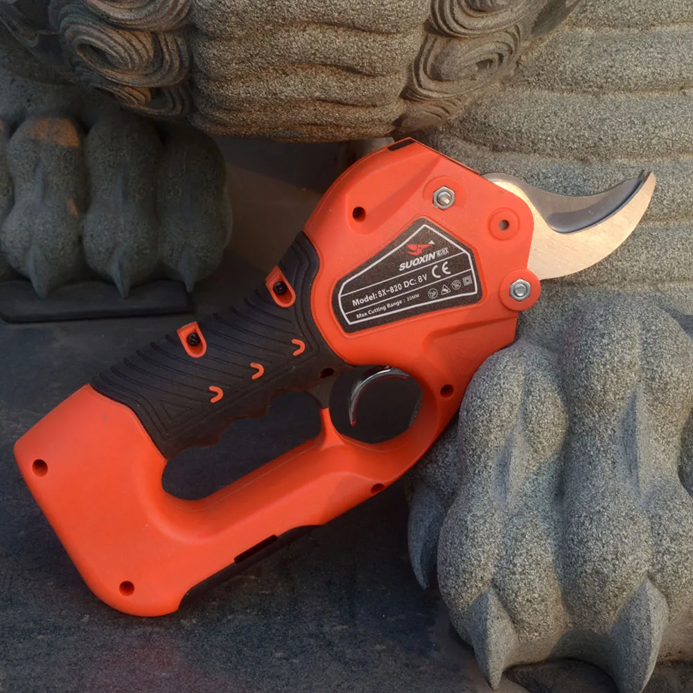 820 Electric Pruning Shears with Brushless Motor, Professional 20mm Electric Scissors Cutting Branches with rechargeable Battery