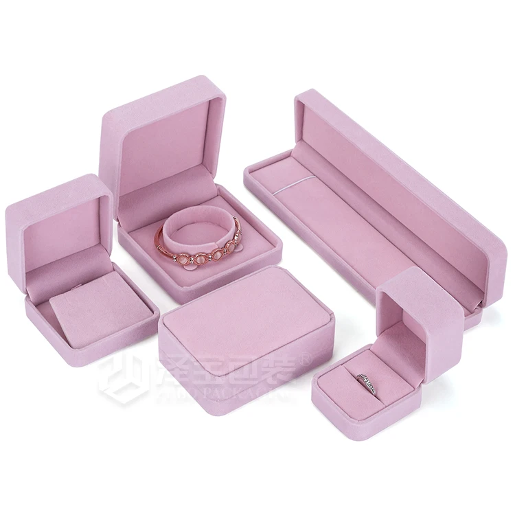 OEM/ODM Pendant Bracelet Bangle ring velvet boxes set packaging jewellery box, jewelry packaging & display