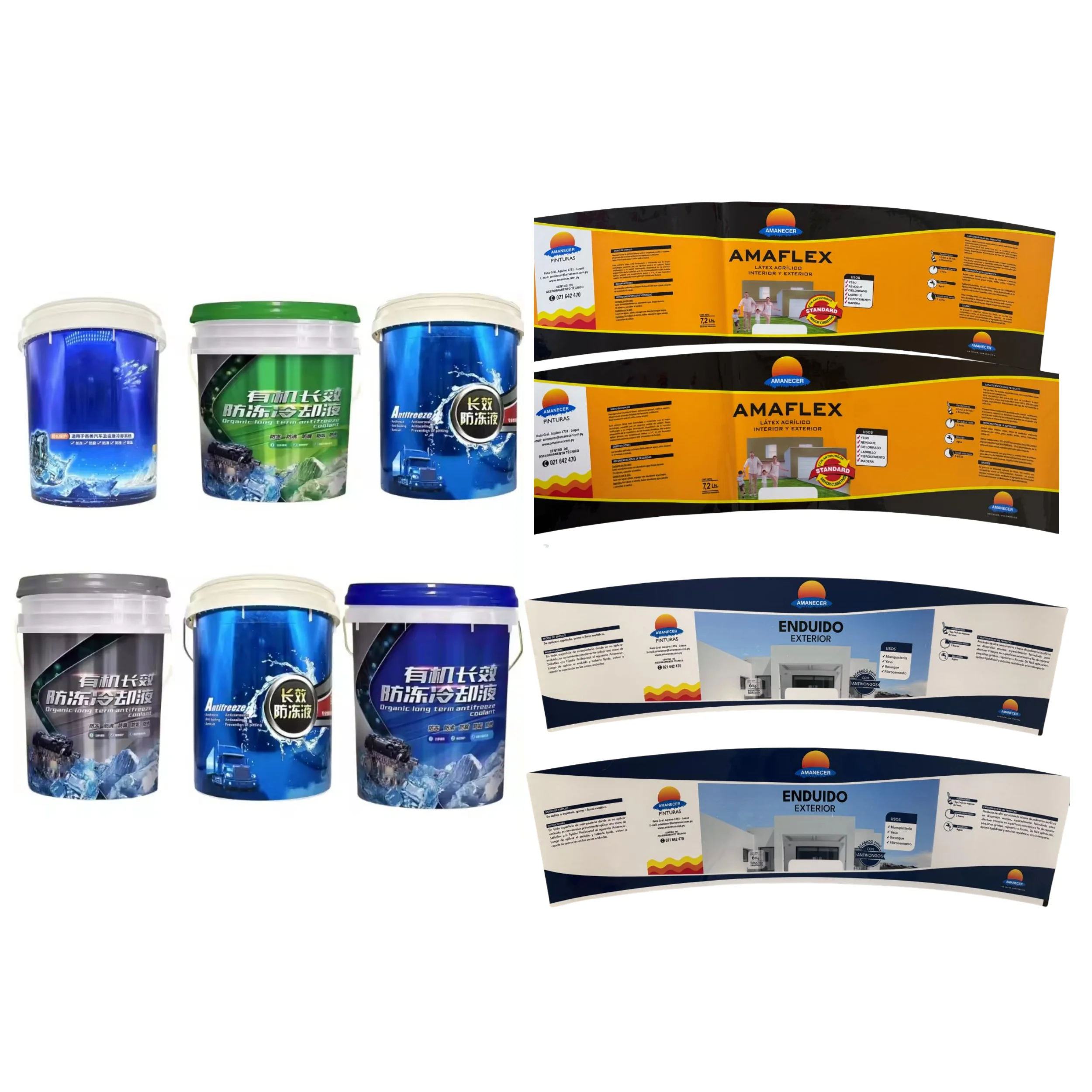 Plastic buckets Glossy IML Label In Mold Labelling manufacturer