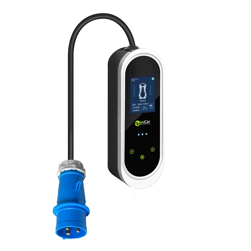ZenCar 32A E-Pro ev charger GB/T 7.4kw portable car charger with Type B RCD DC 6mA wall mounted home ev charging level 2